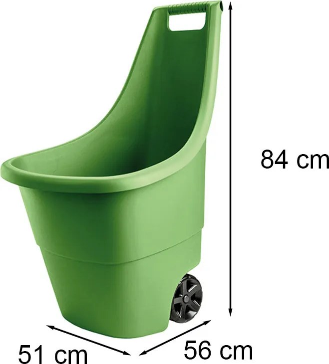 Roabă de grădină din plastic Easy Go Breeze 50l, verde Rezeda