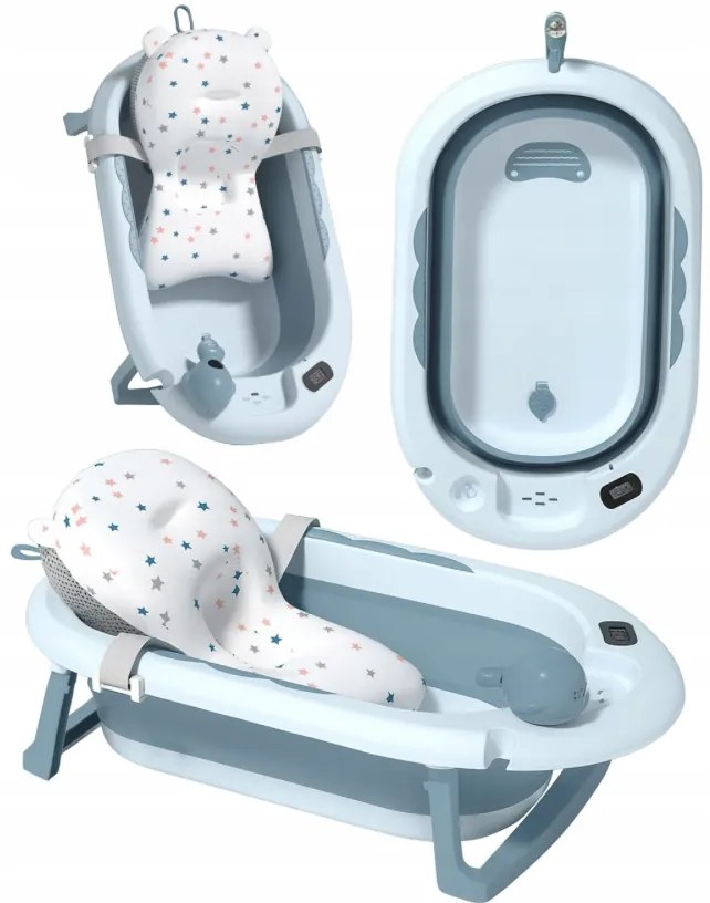 Cada de baie pliabilă pentru copii VAIANA PREMIUM cu pernă - mai multe culori Violet