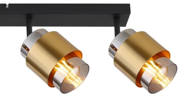 Spot MILLEY 4xE27/40W/230V negru/alamă Globo 15560-4