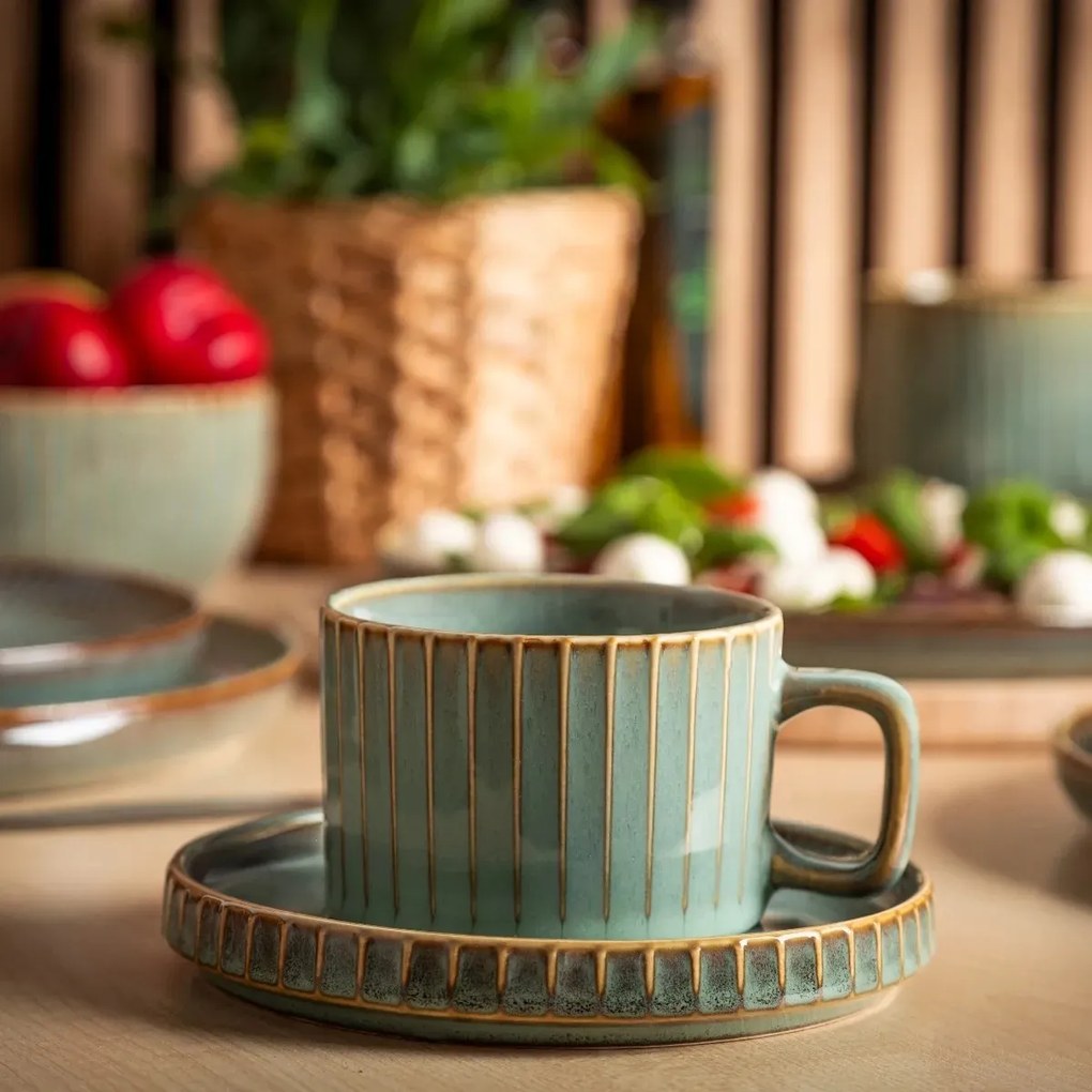 Altom Set of 2 saucers Reactive Sage 14 cm