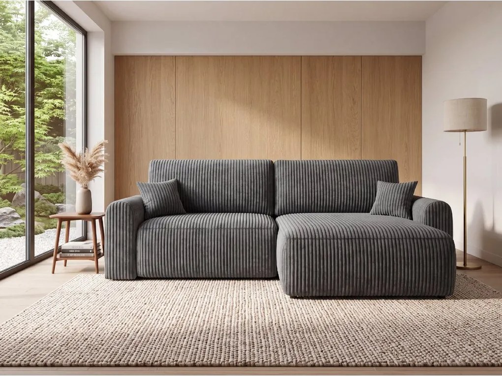 Coltar extensibil reversibil NORDEN TILIA 250x140 cm, albastru-gri
