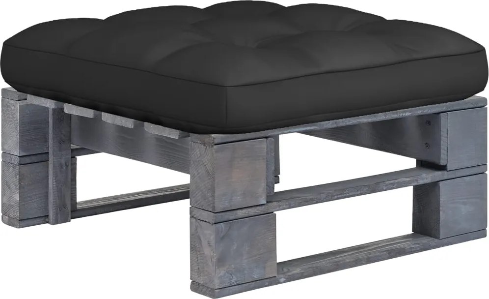 vidaXL Taburet de grădină din paleți, gri, lemn de pin impregnat