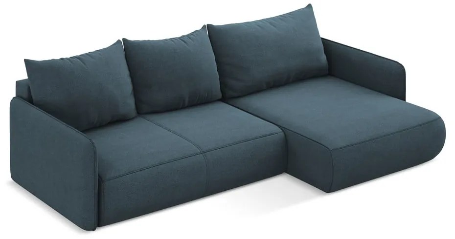 Colțar albastru extensibil/cu spațiu de depozitare (cu colț pe partea dreaptă) Nanea – Makamii