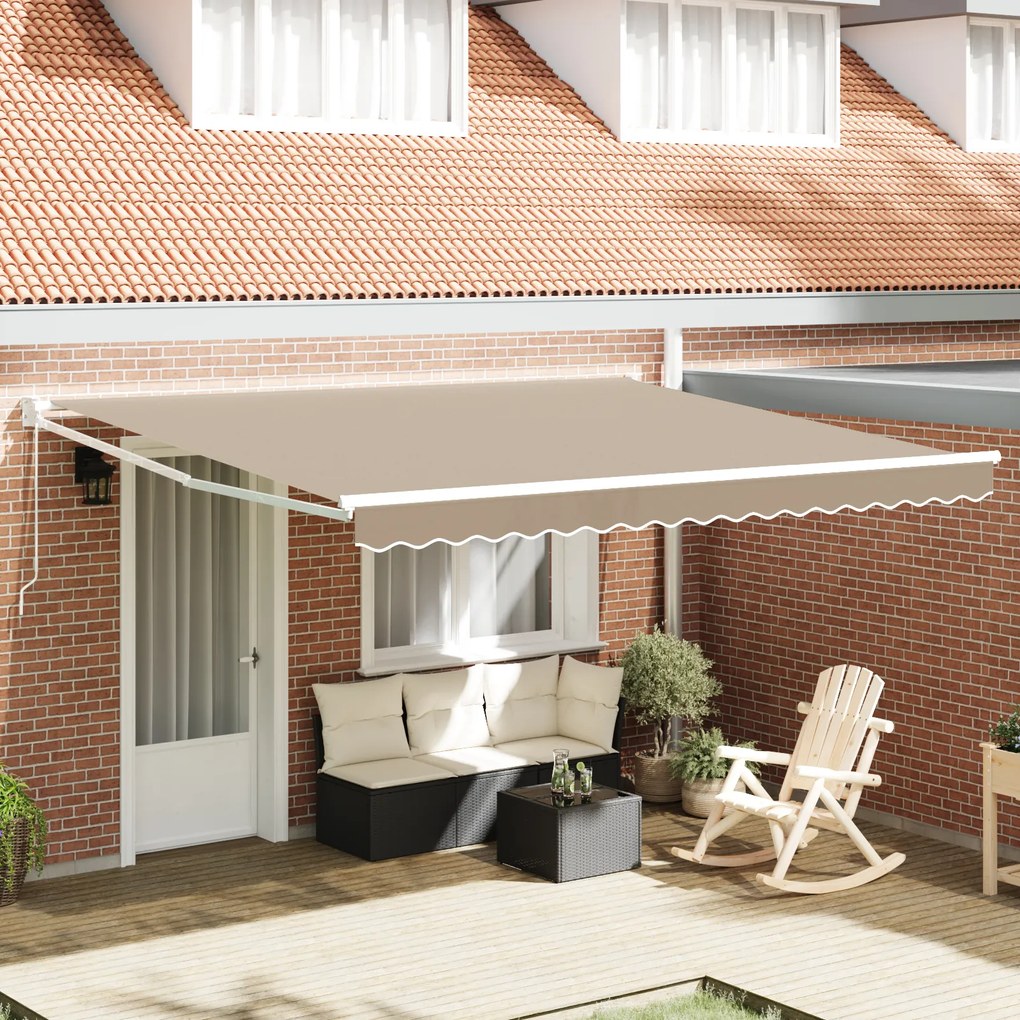 Marchiză manuală retractabilă Bej 400x300 cm