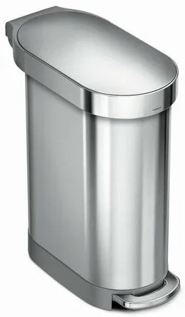 Simplehuman Coș de gunoi cu pedală Slim 45 l, inox