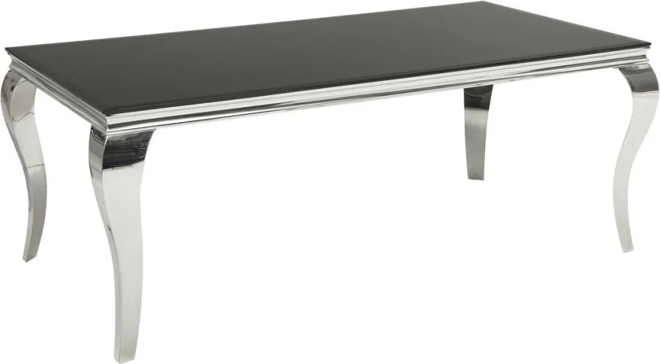 Masa Dining Eleganta, Sticla, Negru, Modern Barock 200cm