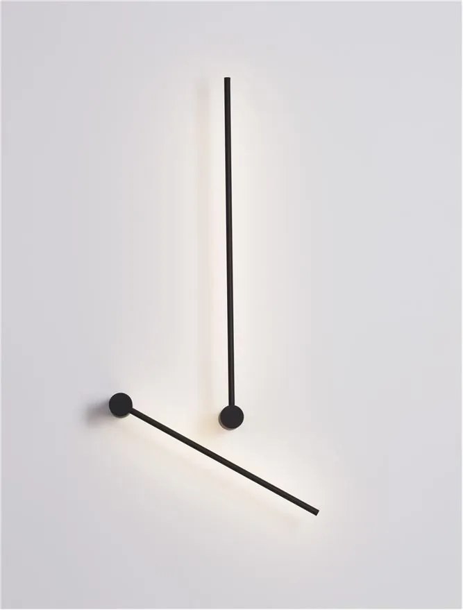 Aplica LED de perete design minimalist Synthesi negru H-90cm