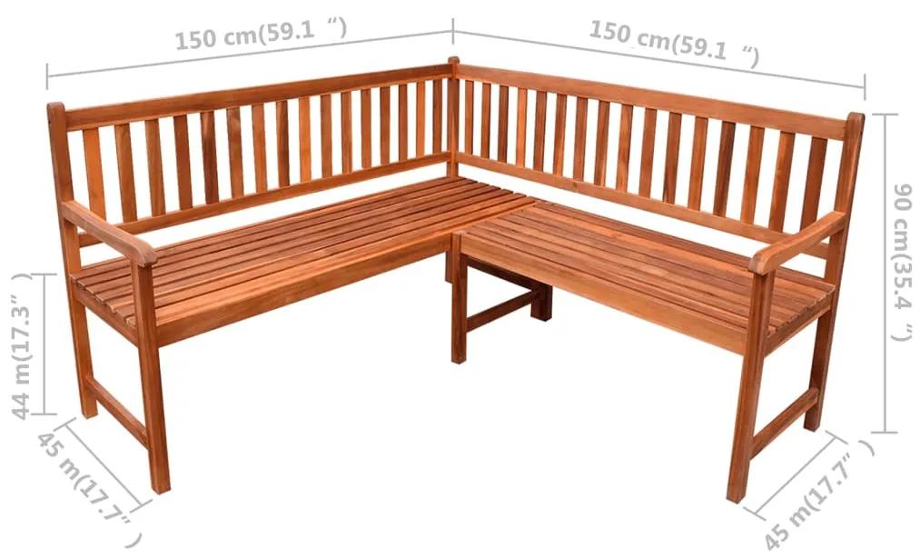 Banca de colt gradina, cu perne, 150 cm, lemn masiv de acacia Bordo, 150 x 50 x 7 cm, 1, 150 x 50 x 7 cm