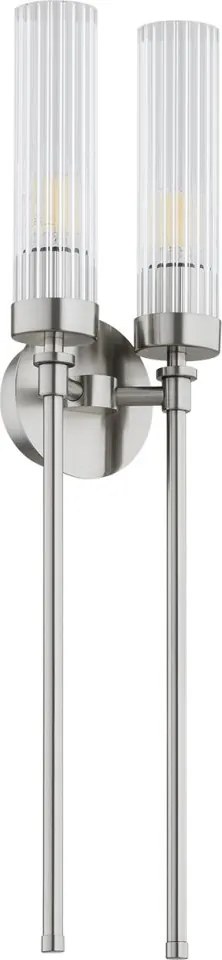 Aplica de perete stil elegant PRESTON 2 nickel/sticla clara
