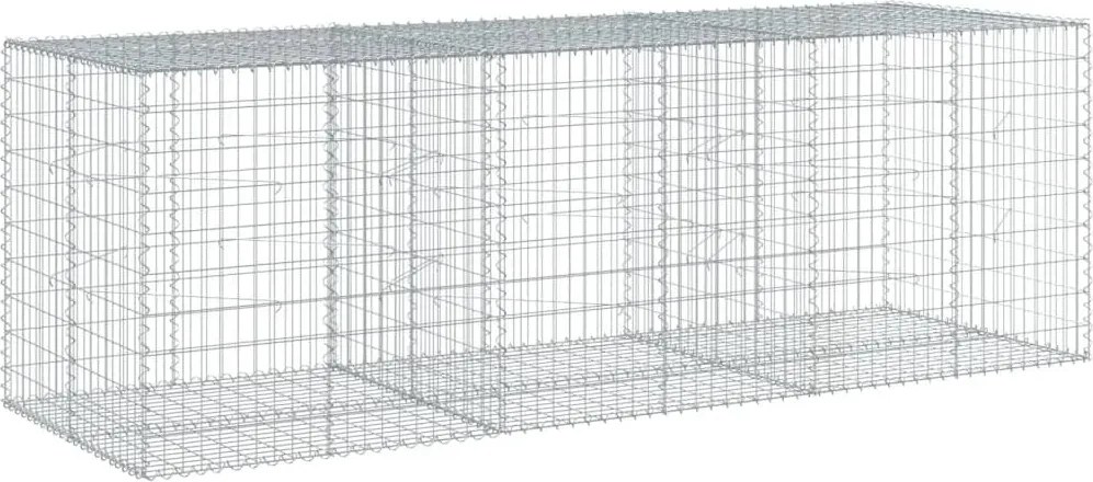 vidaXL Coș gabion cu capac, 300x100x100 cm, fier galvanizat