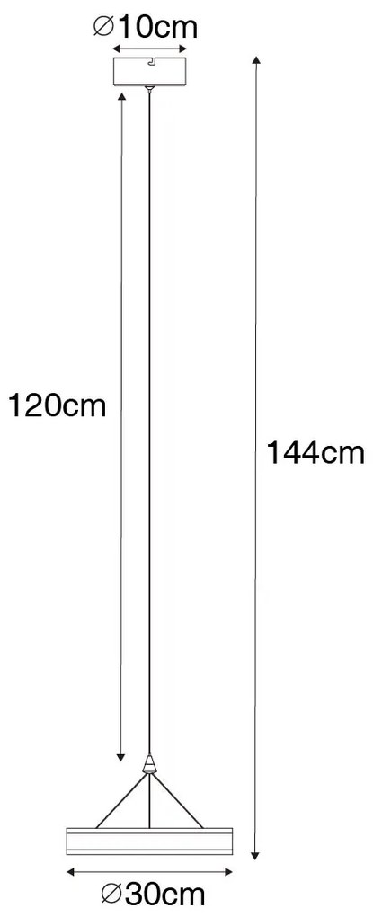 Lampă suspendată neagră 30 cm inclusiv LED cu dimmer în 3 trepte - Lyani