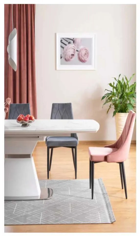 Scaun de bucătărie Trix B Velvet, gri