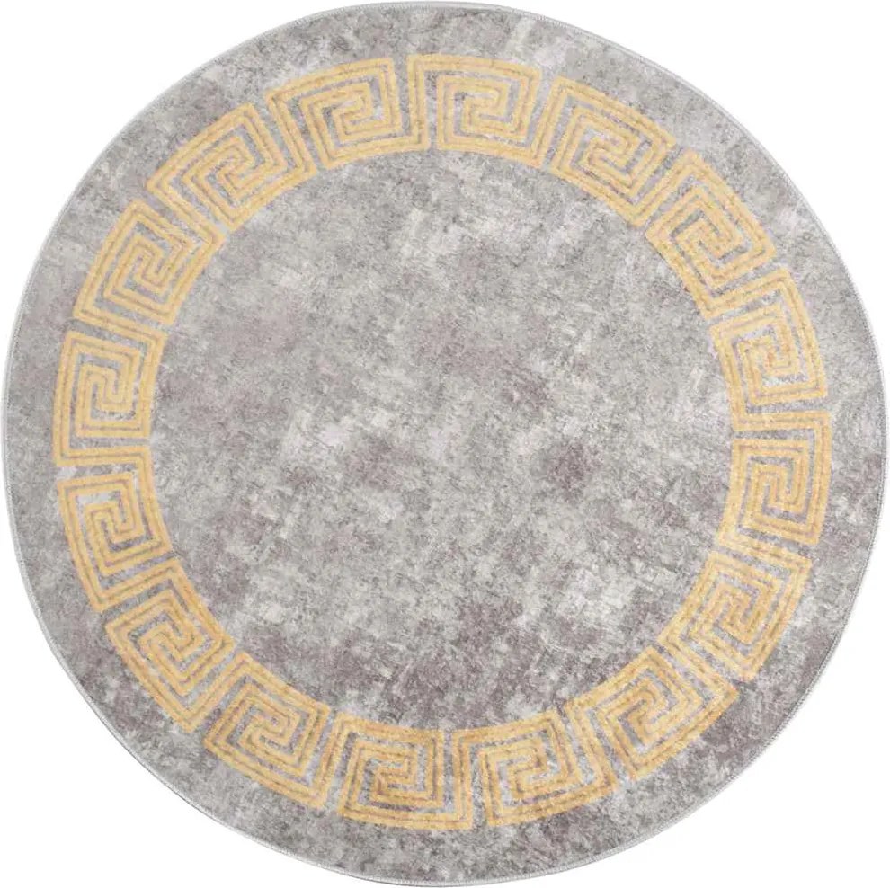 vidaXL Covor lavabil, gri, φ120 cm