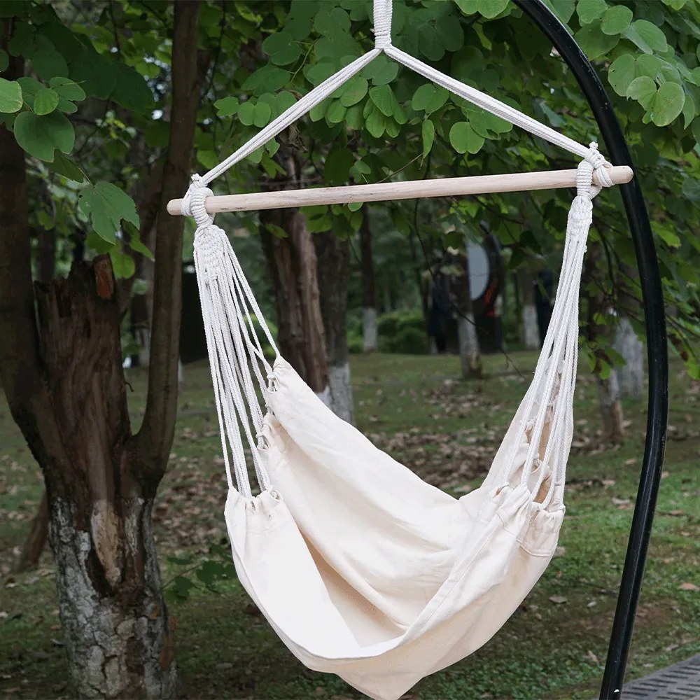 Scaun balansoar suspendabil, alb bej, LINDO NEW