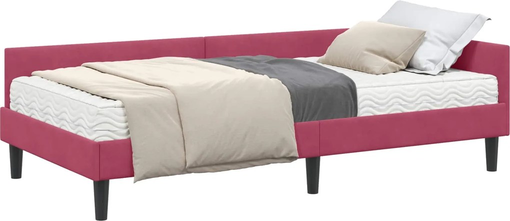 vidaXL Cadru de pat colțar cu saltea Altele Manual 2 pcs Verde Catifea