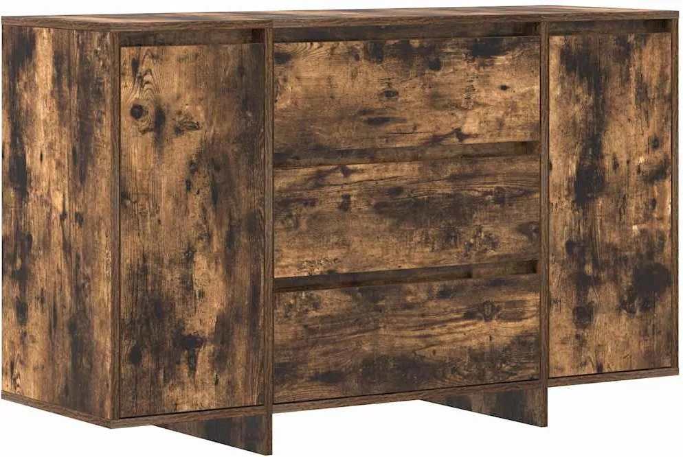 vidaXL Bufet cu sertar Stejar fumuriu 120 x 41 x 75 cm Lemn compozit