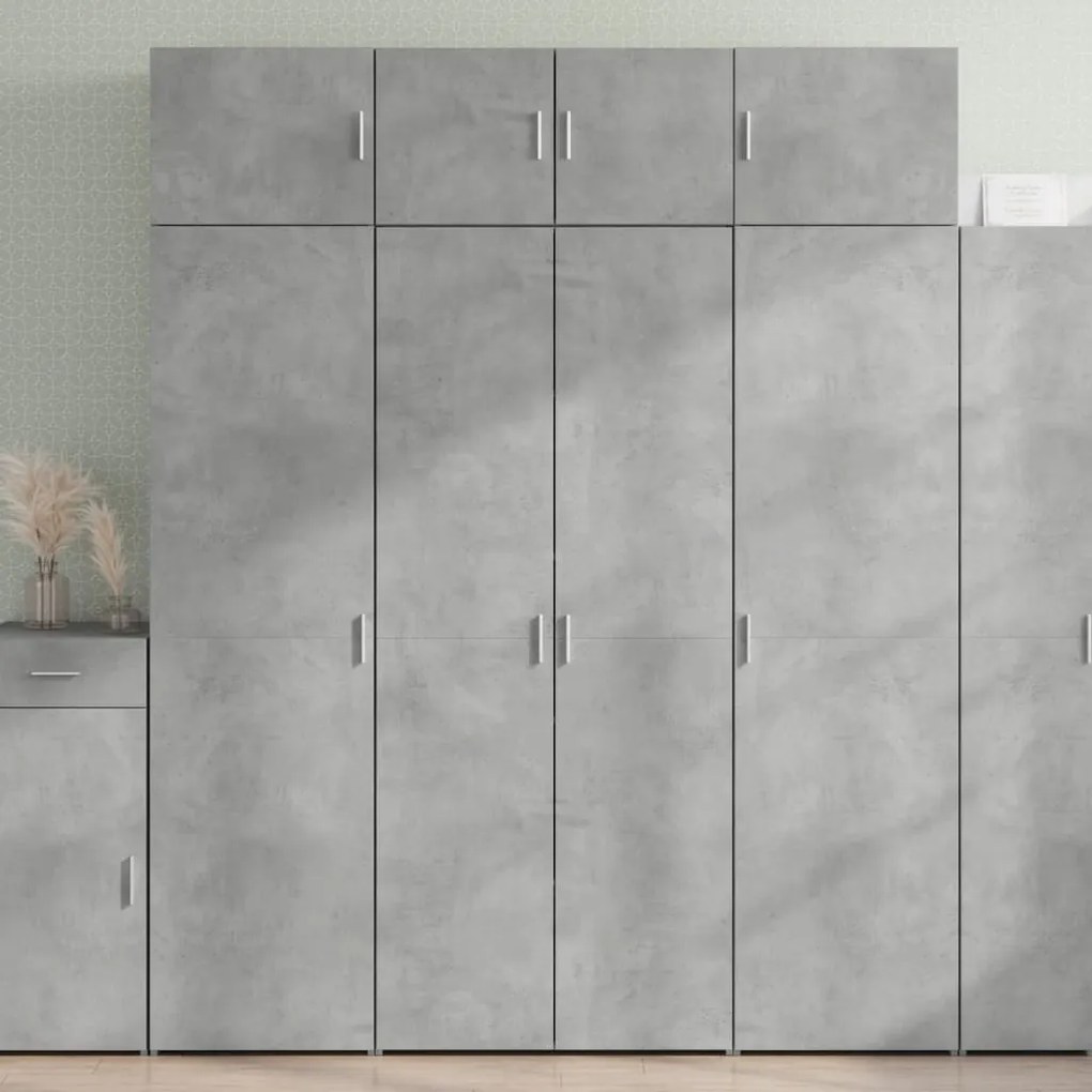 vidaXL Dulap înalt, gri beton, 80x42,5x185 cm, lemn prelucrat