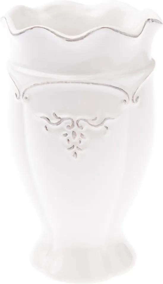 Vază ceramică Vallada, alb, 11 x 18 x 11 cm