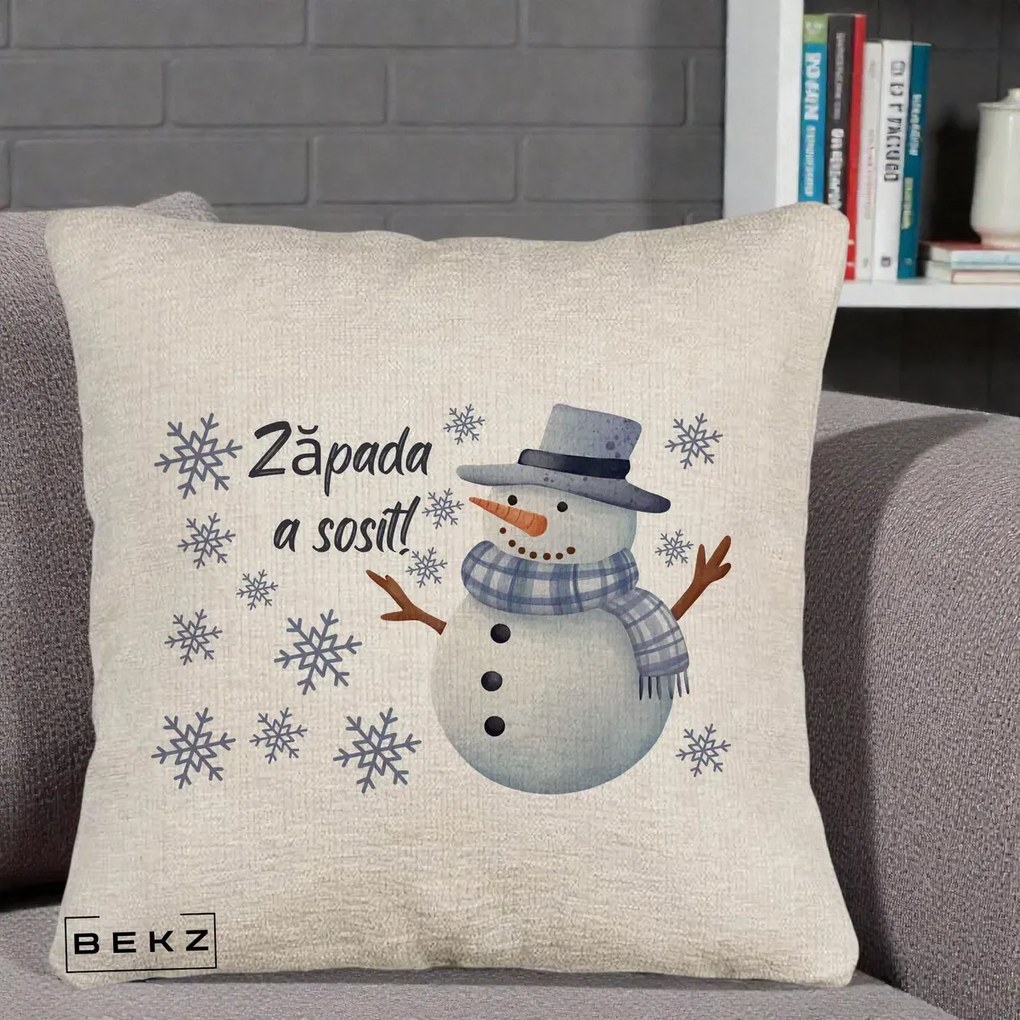 Perna Decorativa Zapada a Sosit Om de Zapada, 40x40 cm, Bej Canapea, Husa Detasabila, Perna Inclusa, BEKZ®