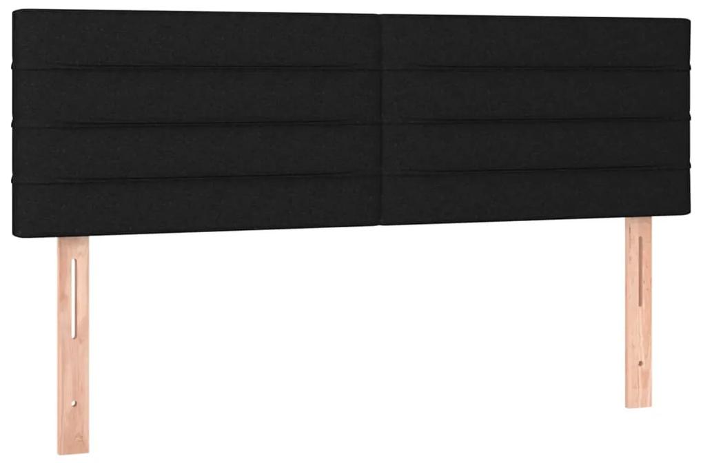 346146 vidaXL Tăblii de pat, 2 buc., negru, 72x5x78/88 cm, textil