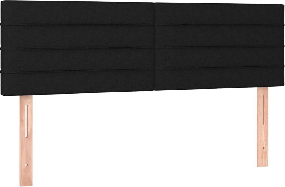 vidaXL Tăblii de pat, negru, 144x5x78/88 cm, textil