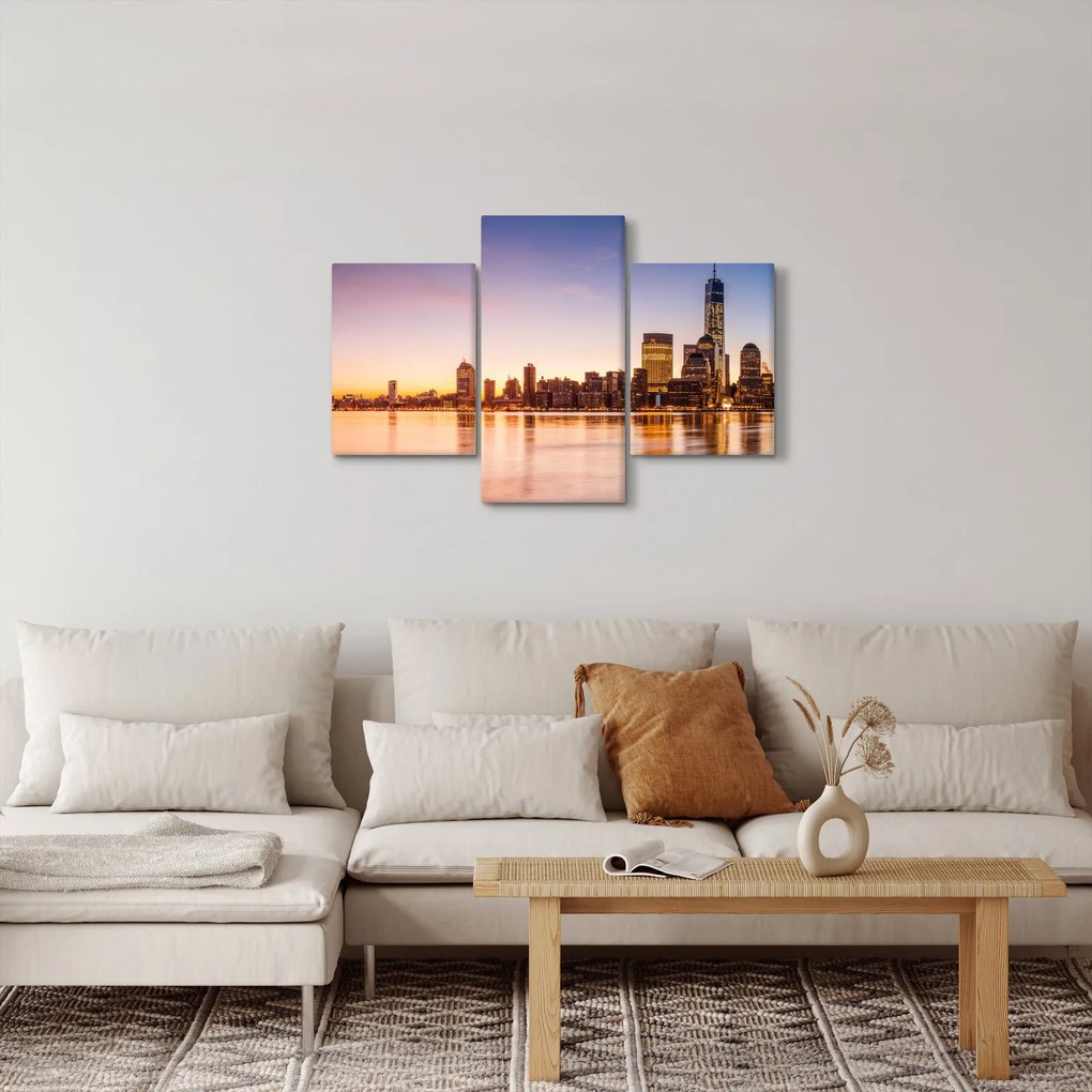 Tablou cu oraș în apus de soare (90x60 cm)