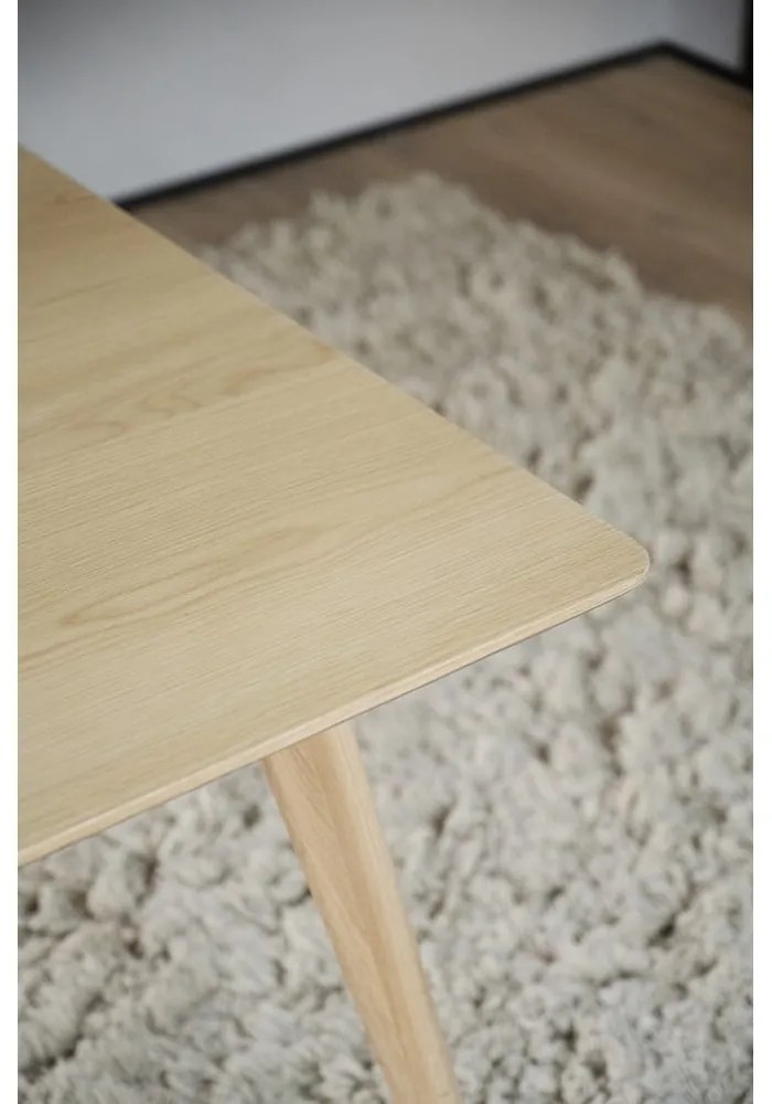 Masă de dining extensibilă cu blat cu aspect de lemn de frasin 190x90 cm Yumi - Rowico