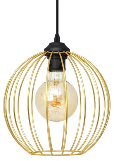 Lustră pe cablu MERCURE 2xE27/15W/230V negru/auriu