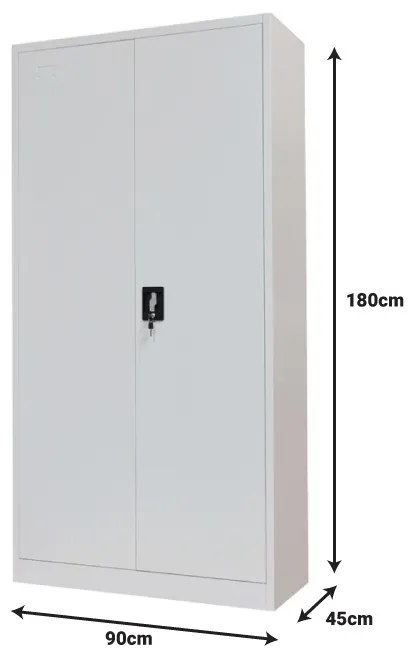 Dulap metalic de gradina Zogi cu compartiment gri deschis 90x45x180 cm