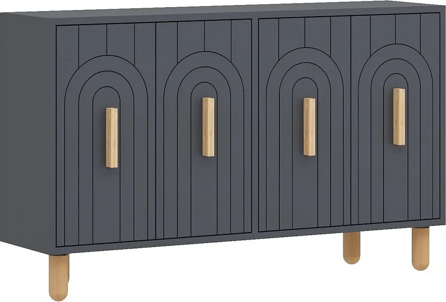 Consola, Hanah Home, Tiger, 120x73.6x29.6 cm, Antracit