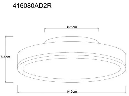 Plafoniera LED aluminiu argintiu, MDF gri DORO 45cm