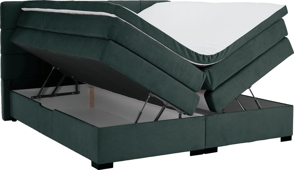 Pat boxspring, 200x200, verde, APRIL