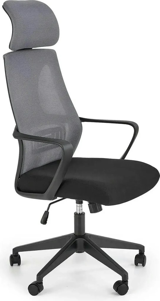 Scaun de birou VALDEZ, gri/negru, stofa/plasa, 64x60x116/121 cm