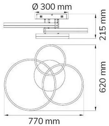 Lustră LED aplicată dimabilă VAASA LED/58W/230V Wofi 9822.03.88.9000