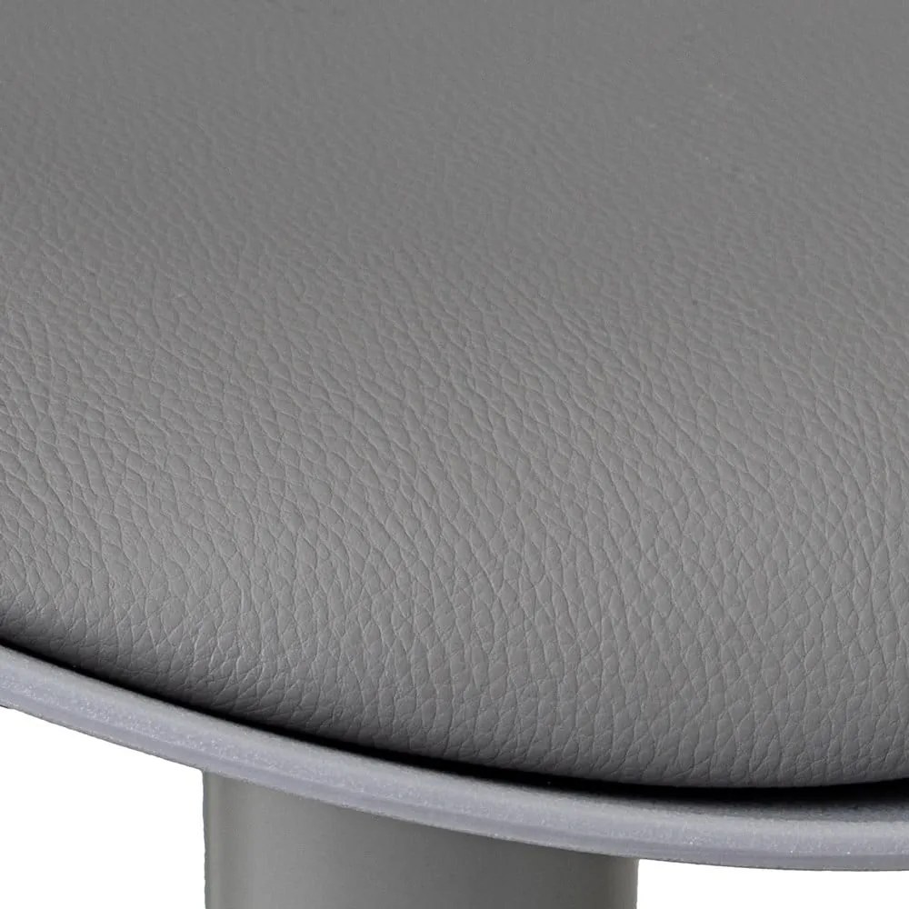 Scaune de bar gri cu înălțime ajustabilă 2 buc. din imitație de piele (înălțime șezut 56,5 cm) – Casa Selección