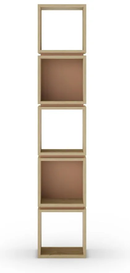 Bibliotecă cărămizie/în culoare naturală cu aspect de lemn de stejar 32x167 cm Lofty – Marckeric