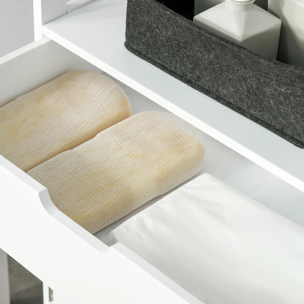 kleankin Dulap multifunctional cu rafturi, MDF, 60x33x122.5 cm, Alb | Aosom Romania