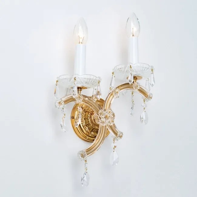 Aplica de perete de lux cristal Swarovski Maria Theresia-A 2L left verison 24K gold plated