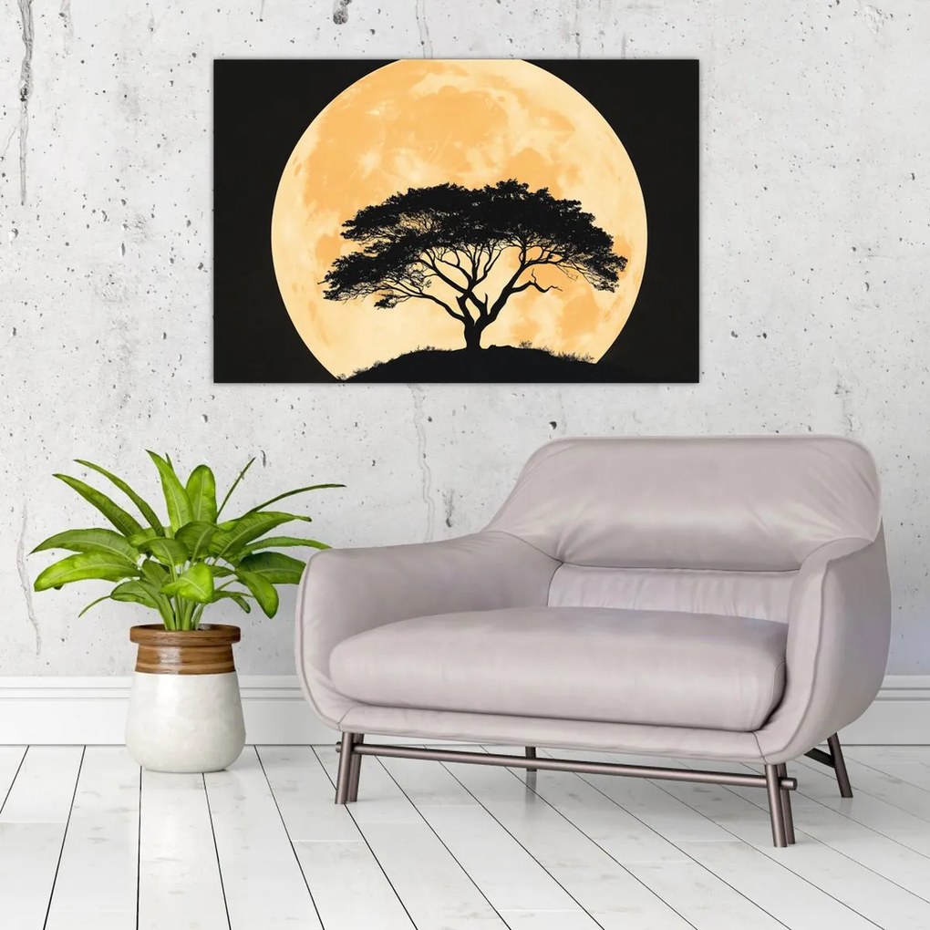 Tablou – Arbore în lună plină aurie II. (90x60 cm)