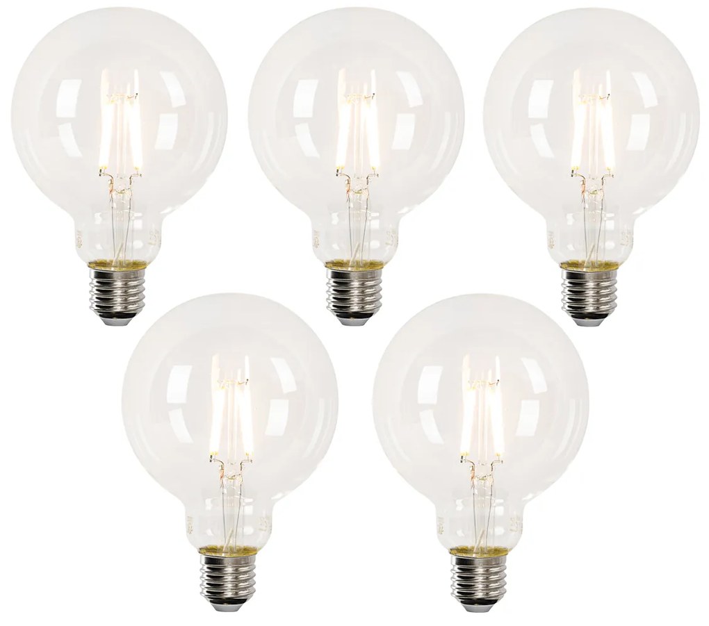 Set de 5 becuri LED inteligente E27 G95 4.5W 470lm 2700-6500K