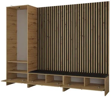 Mobilier hol Esmaldos VI (Stejar artisan + Negru + Bej) . 1104719