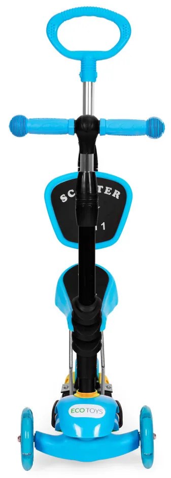 Scuter cu trei roți cu roți Led 3 în 1 albastru
