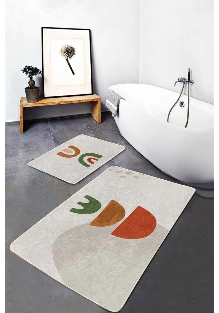 Covorașe de baie bej 2 buc. 60x100 cm – Mila Home