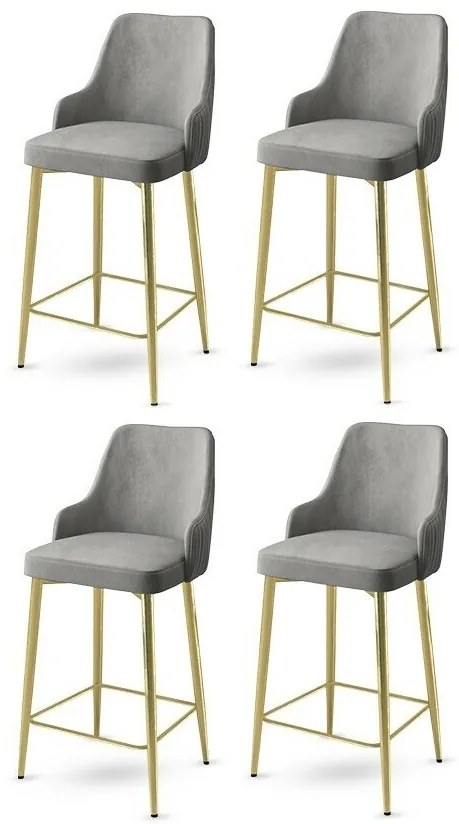 Set de scaune de bar Enox Grey and Gold, 4 buc., 4 buc