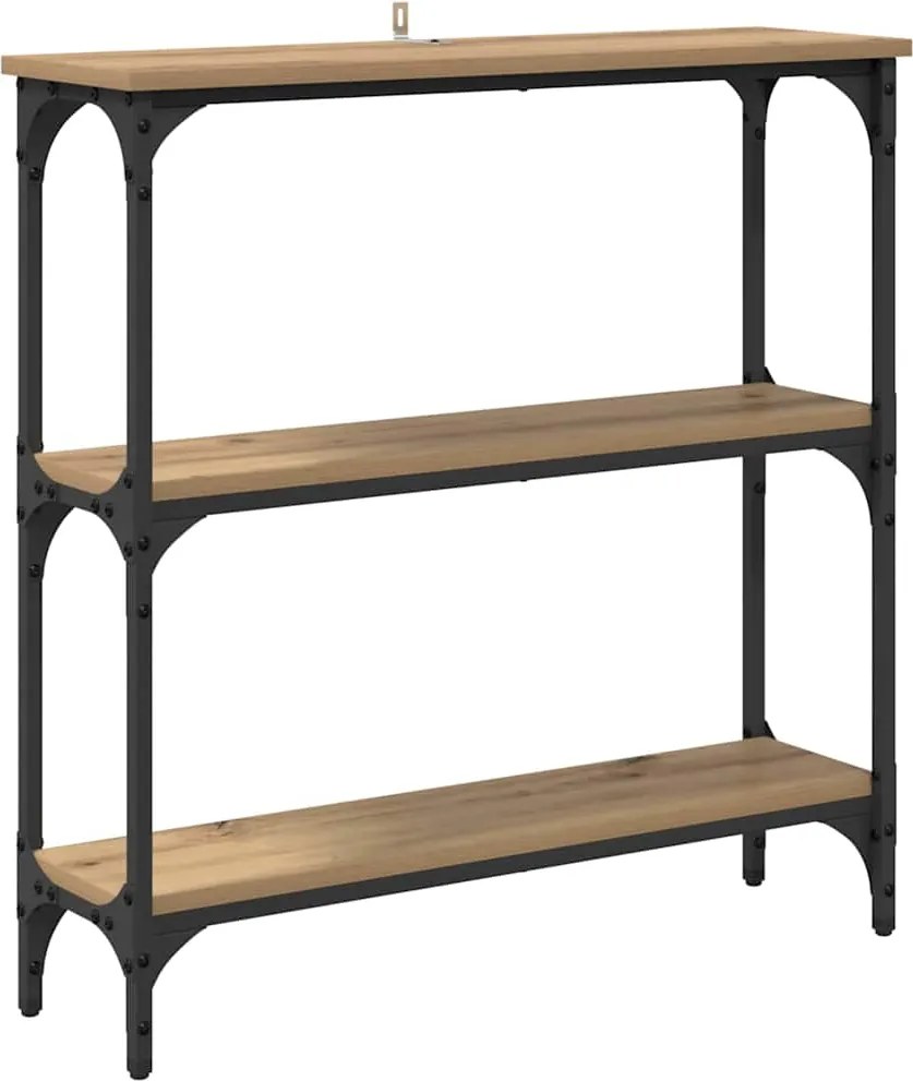 vidaXL Masă de consolă cu raft Stejar Artizanal 75 x 22,5 x 75 cm