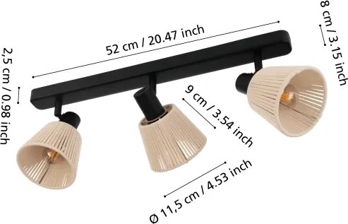 Eglo 44141 - Spot SEAGARD 3xE14/40W/230V bej/negru