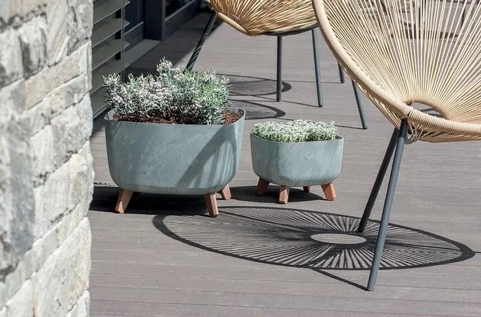 Ghiveci GRACIA SQUARE BETON EFFECT 39 cm , gri