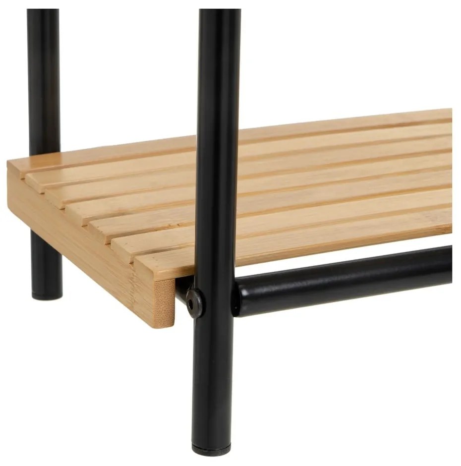 Etajeră neagră/în culoare naturală din bambus 41x77 cm – Casa Selección