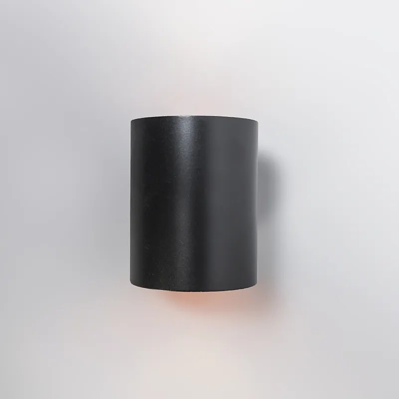 Set de 2 aplice negre cu auriu rotund - Sola