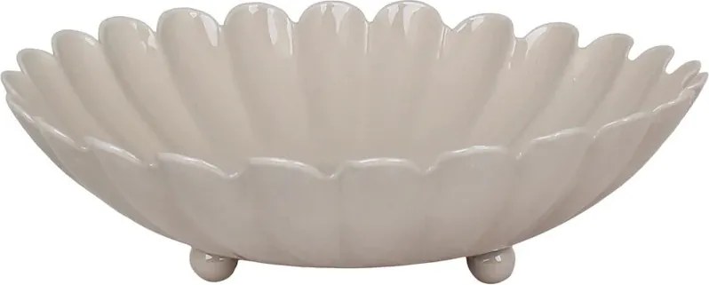 Bol decorativ vintage din metal, bej „Ingrid”